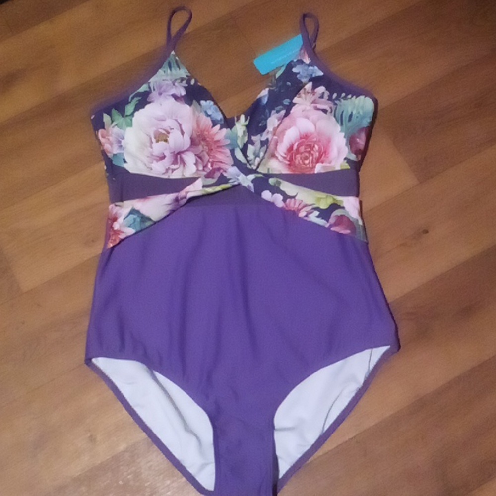 NWT "Sheisme" purple 1 PC bathingsuit